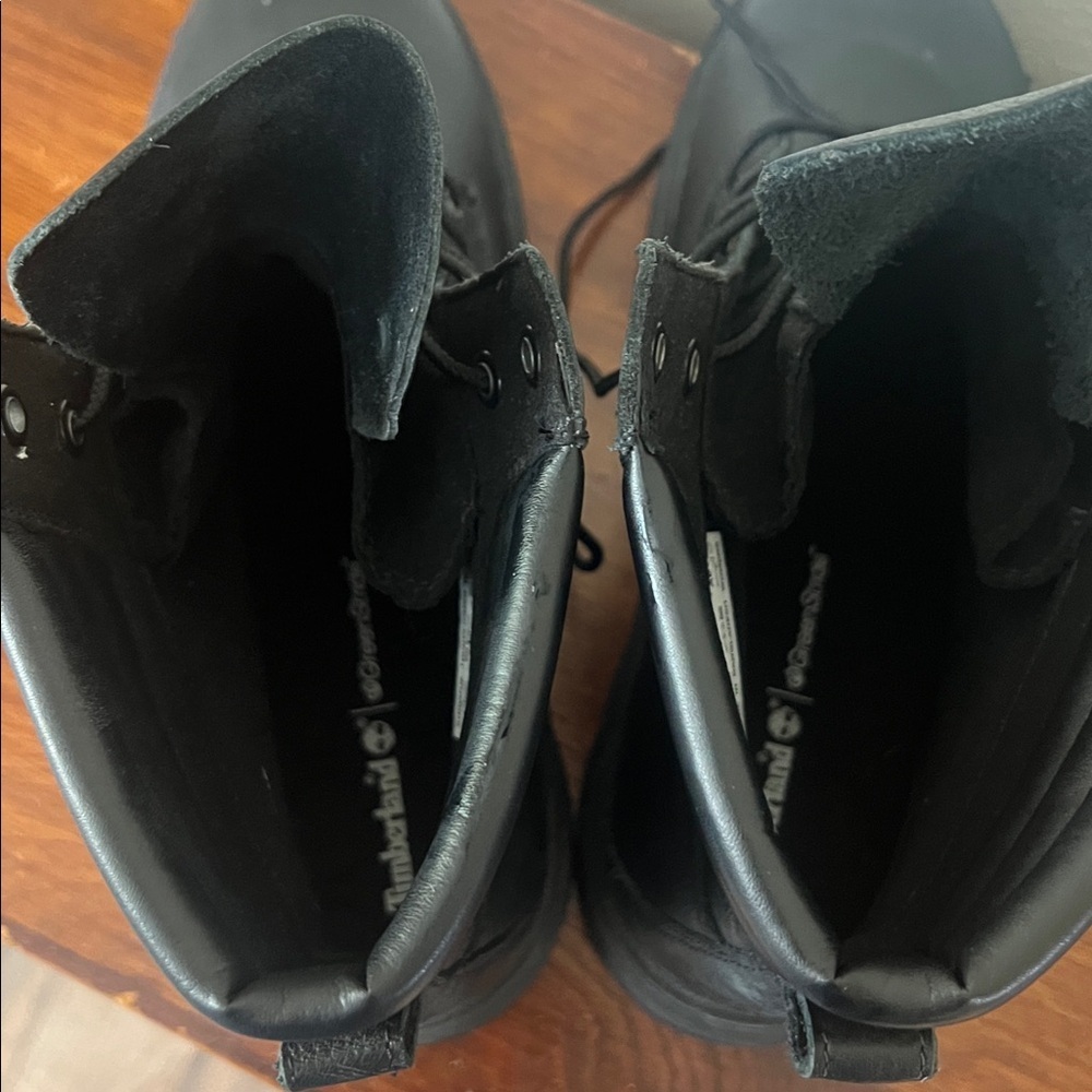 Timberland Ray City Black Combat Boots Lug Sole Leather Women’s 9.5 A2JNY - Picture 8 of 14